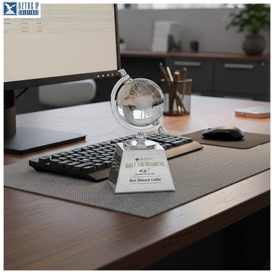 Rotating globe trophy