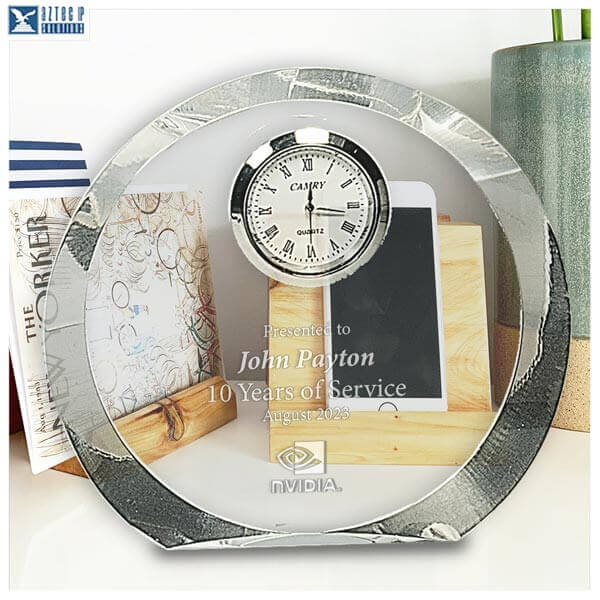 Crystal Round Clock SA-JD-0169 retirement gift for employees