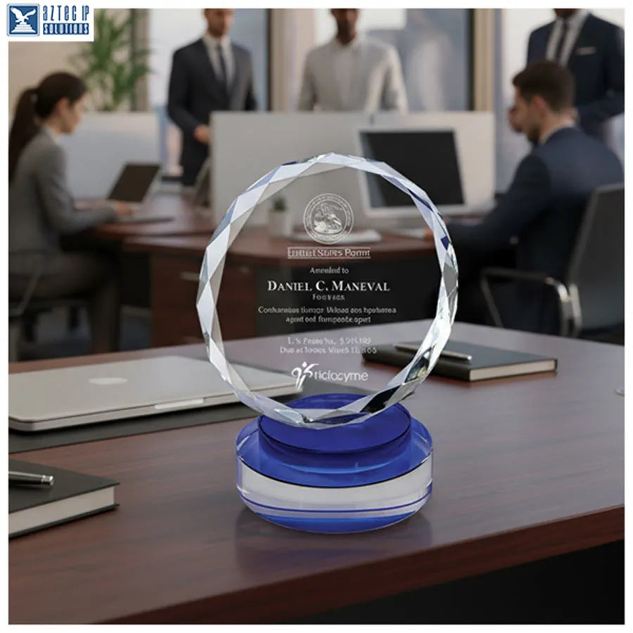 Faceted crystal circle award