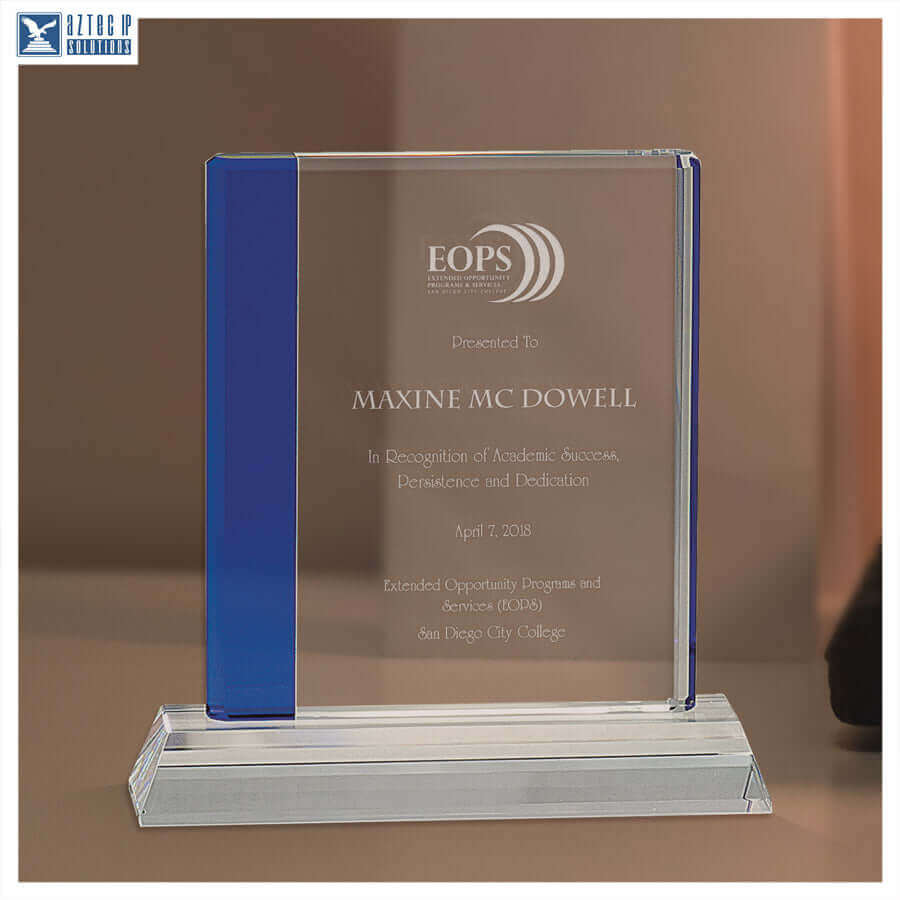 Blue Edge Crystal Deep Etched