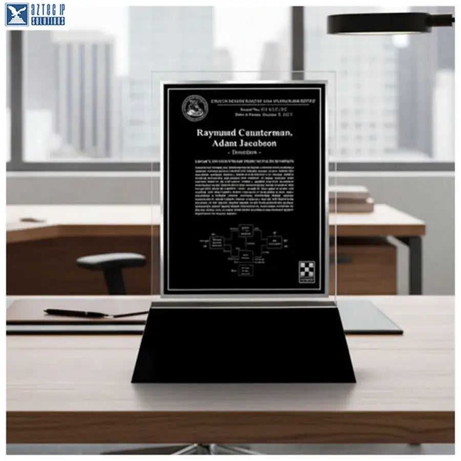 Glass desk plaque