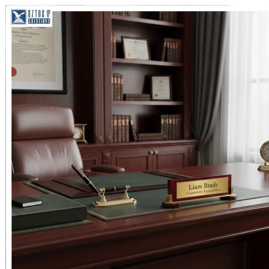 rosewood desk nameplate