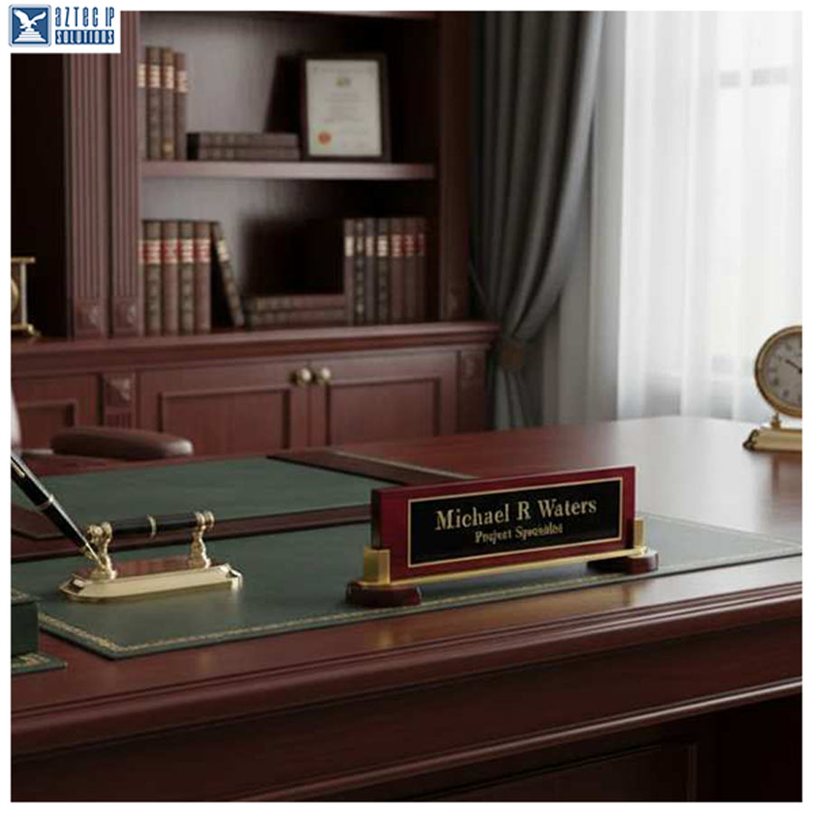 Custom engraved name plate