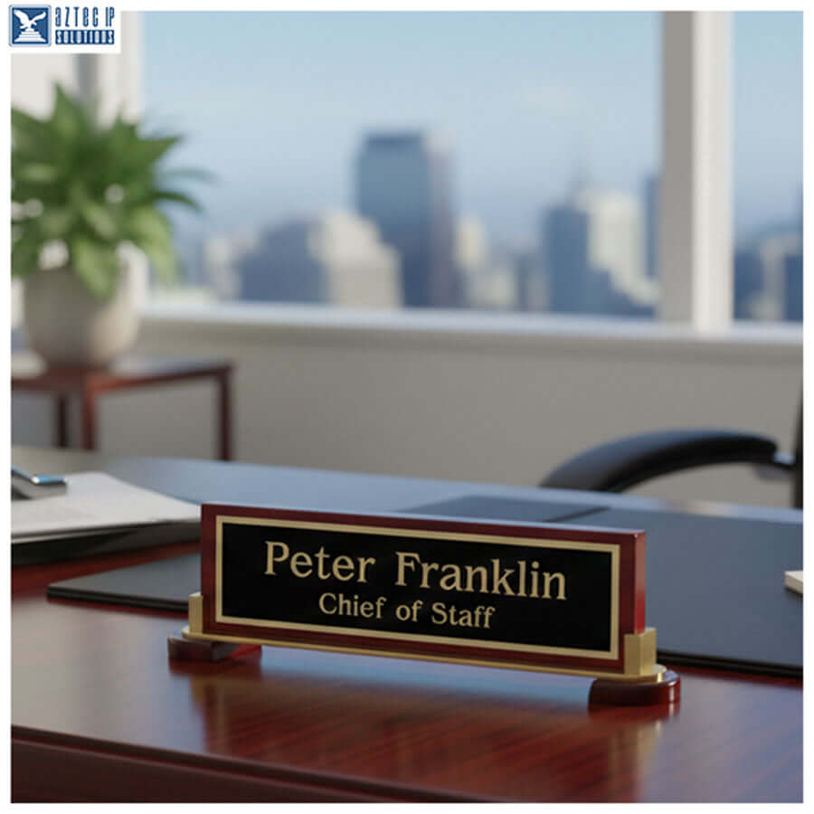 Rosewood name plate