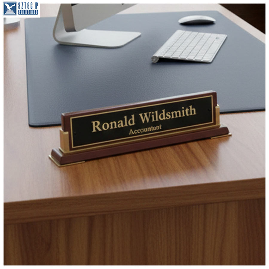 Executive desk name plate