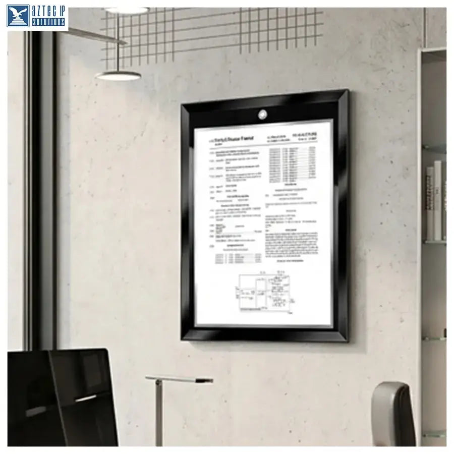 Silver trim patent plaque