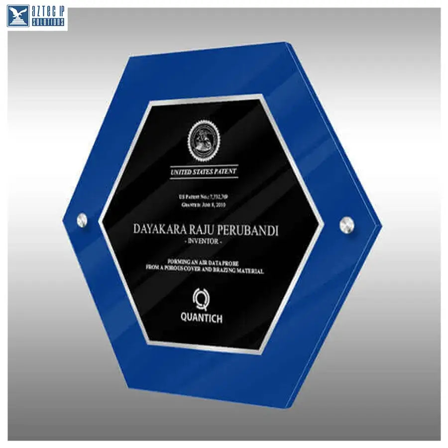 Blue Lucite® plaque