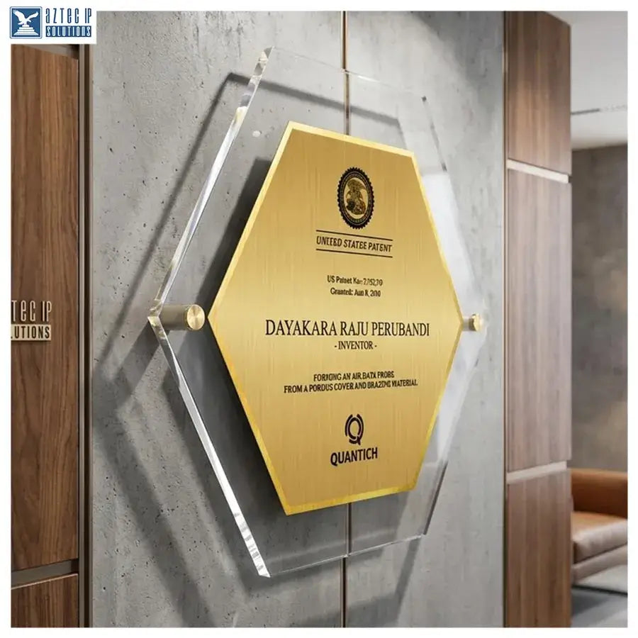 HexaLucite® patent plaque