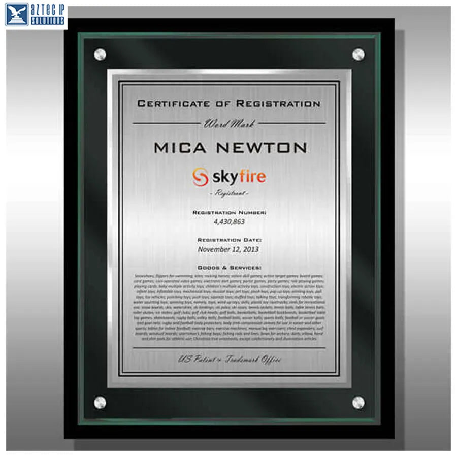 Trademark recognition award