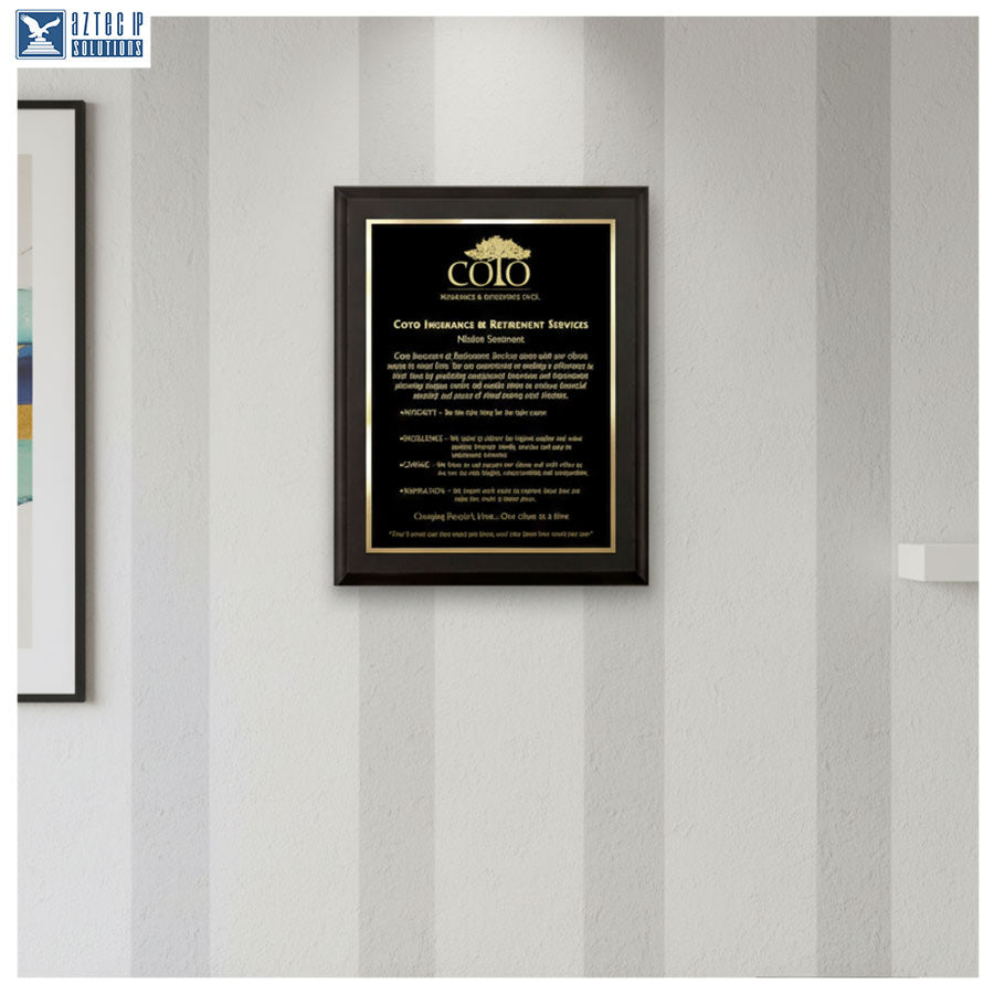 Mission Statement Plaque - Matte Black MB-MS15BBS
