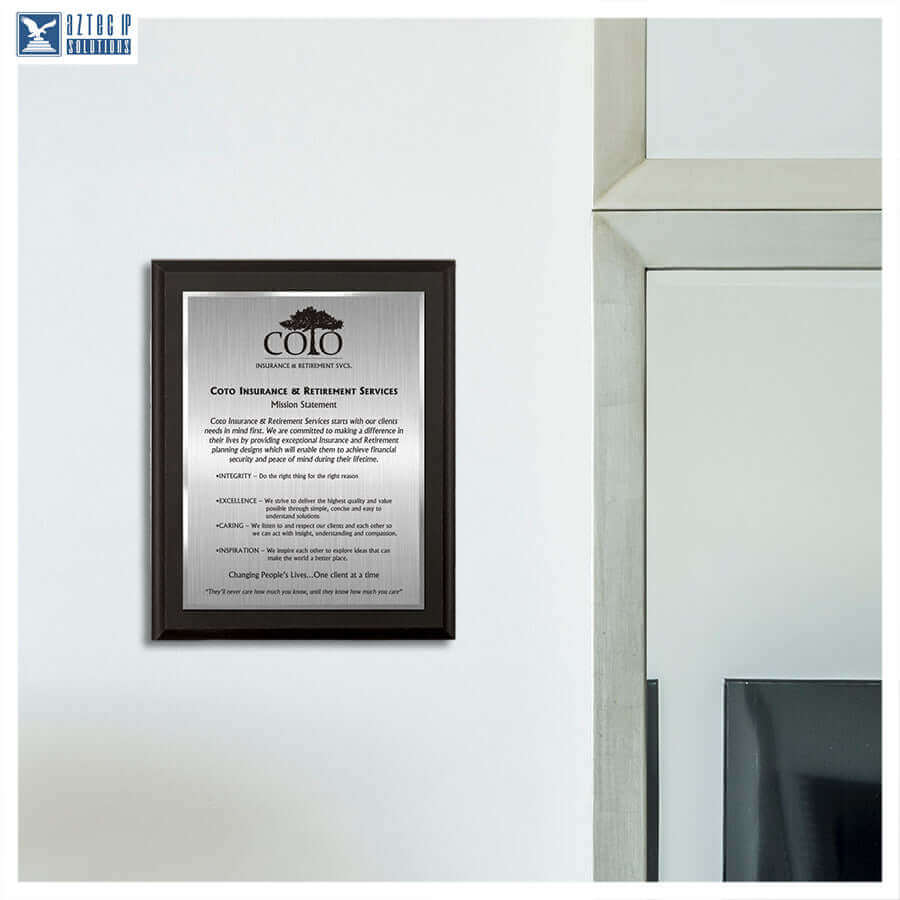 Mission Statement Plaque - Matte Black MB-MS15EZG