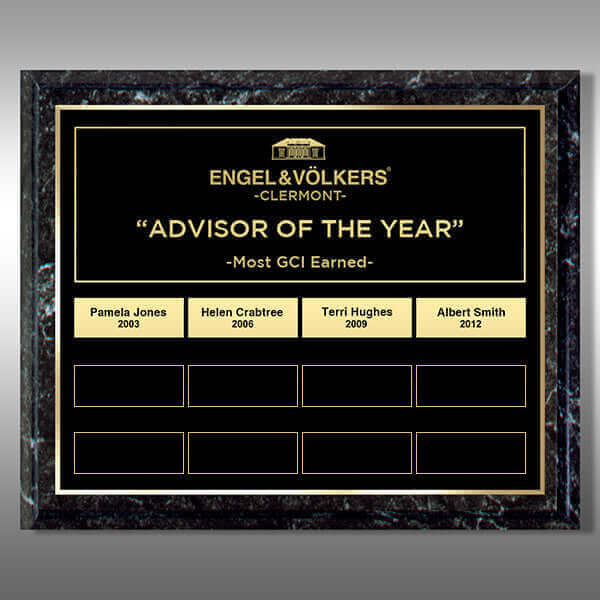 MB-PP-EZ12 Gold Horizontal Plaque