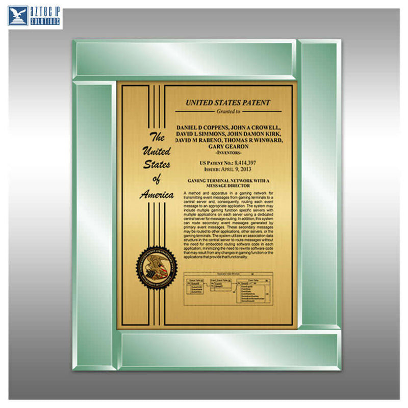 Patent Certificate in Gold