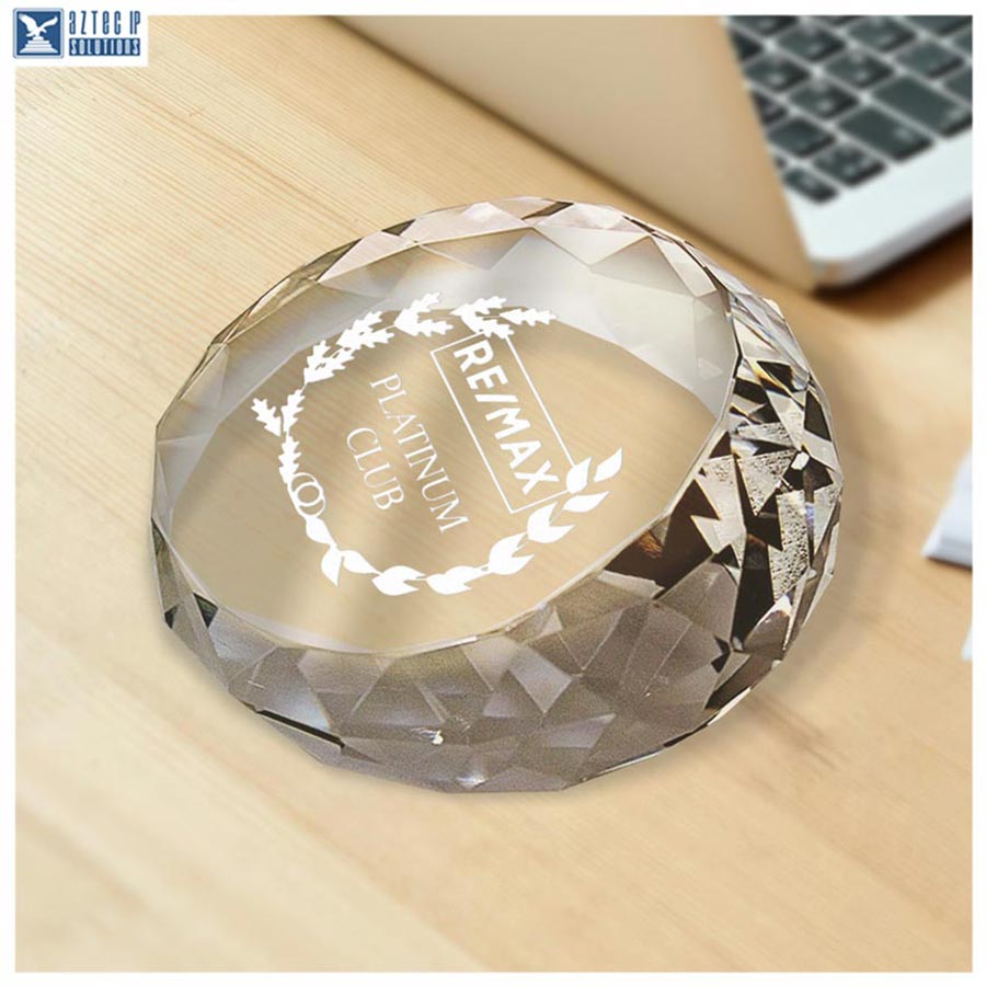 Slanted crystal desk accessory