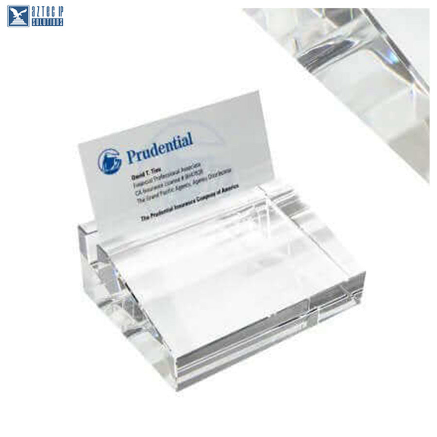 Deep-etched crystal paperweight