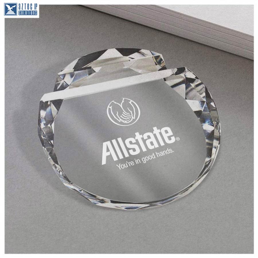 Slanted crystal desk accessory