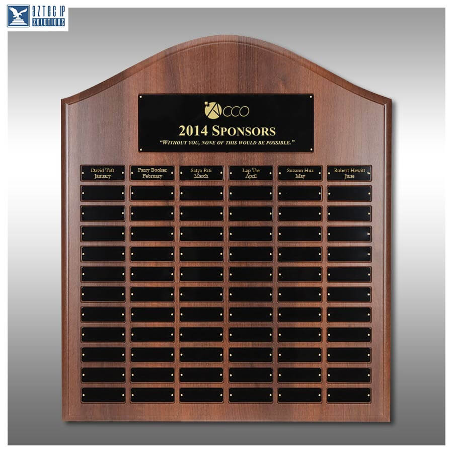 Perpetual Plaque - Cathedral Walnut Precision Crafted | 72-Plate PU-2327