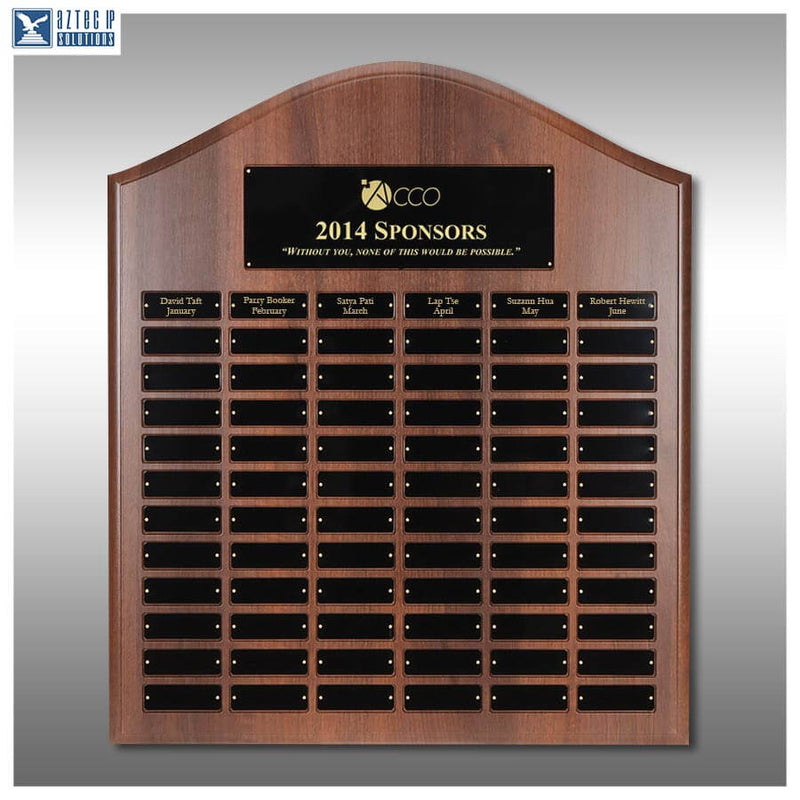Perpetual Plaque - Cathedral Walnut Precision Crafted | 72-Plate PU-2327