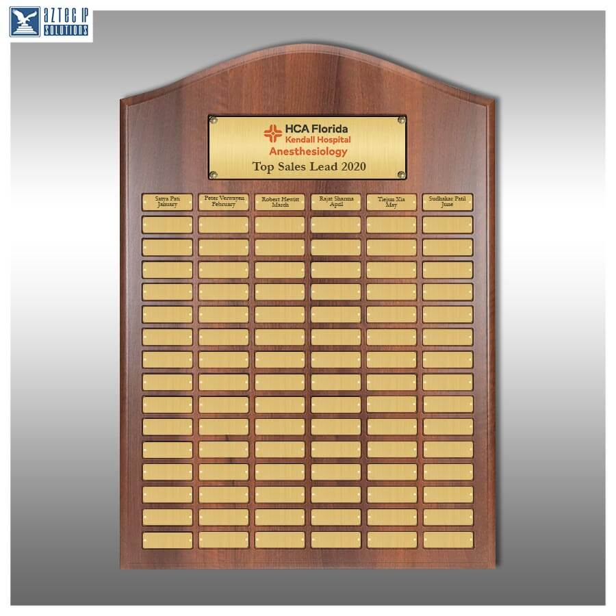 Large perpetual plaque with 96 plates