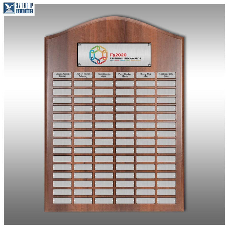 Perpetual Plaque - Cathedral Walnut Crafted | Silver & Gold | 96-Plate PU-2333GS
