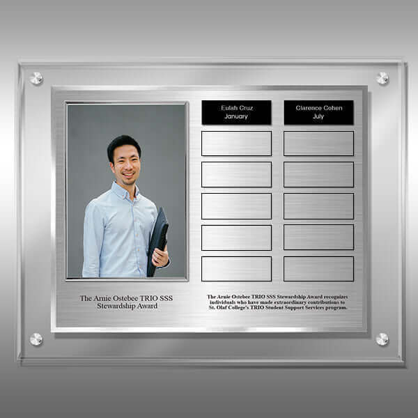 Elegant wall plaque with clear acrylic and photo display