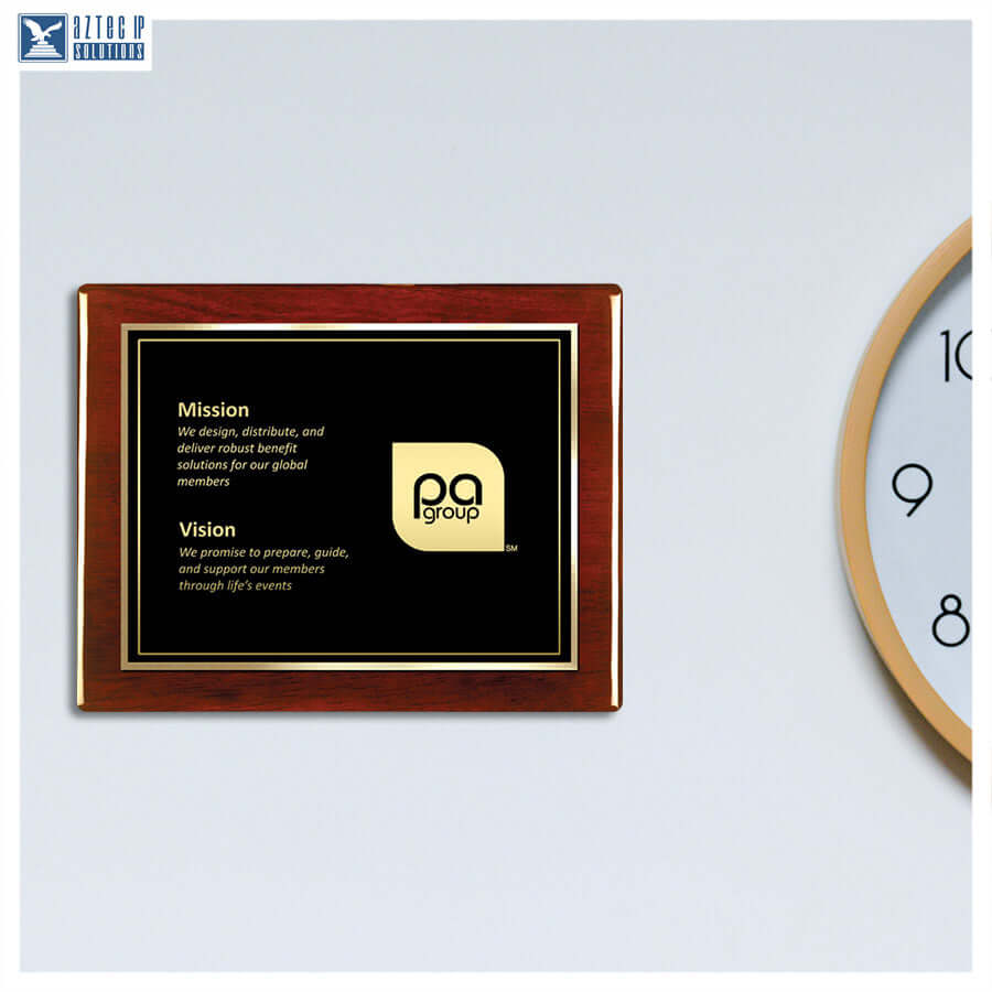 Mission Statement Plaque - Rosewood RP-MS15BBS