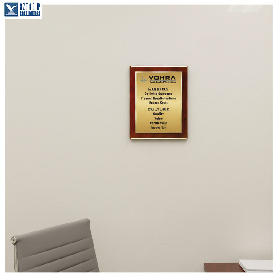 Mission Statement Plaque - Rosewood RP-MS15EZG