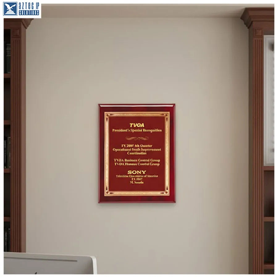 Piano finish plaque