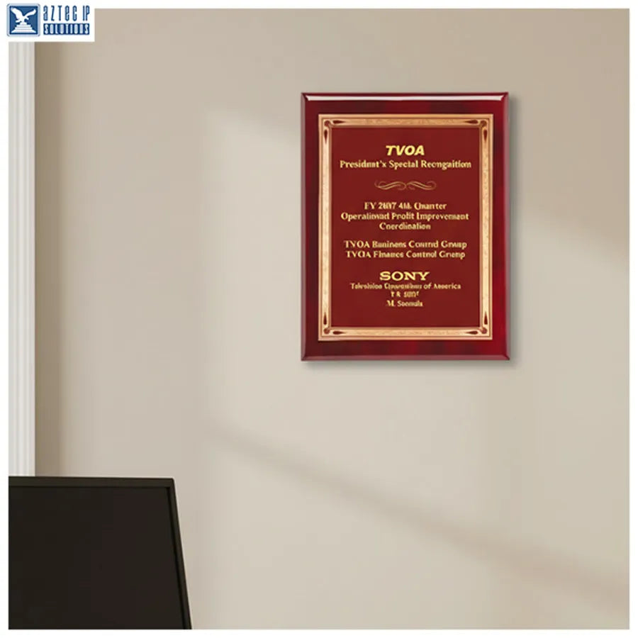 Piano finish plaque