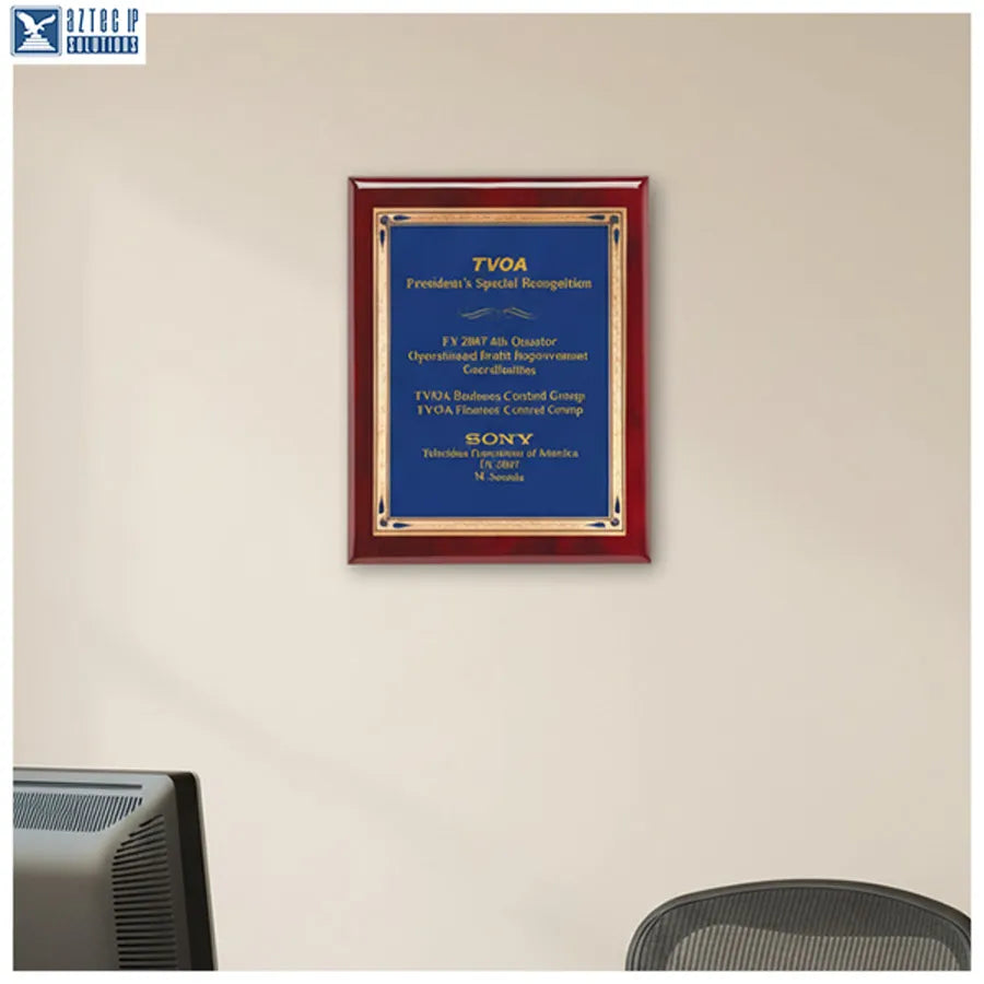 Custom engraved plaque