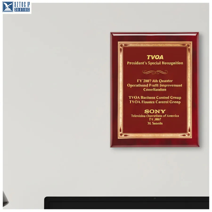 Brass plated teardrop plaque