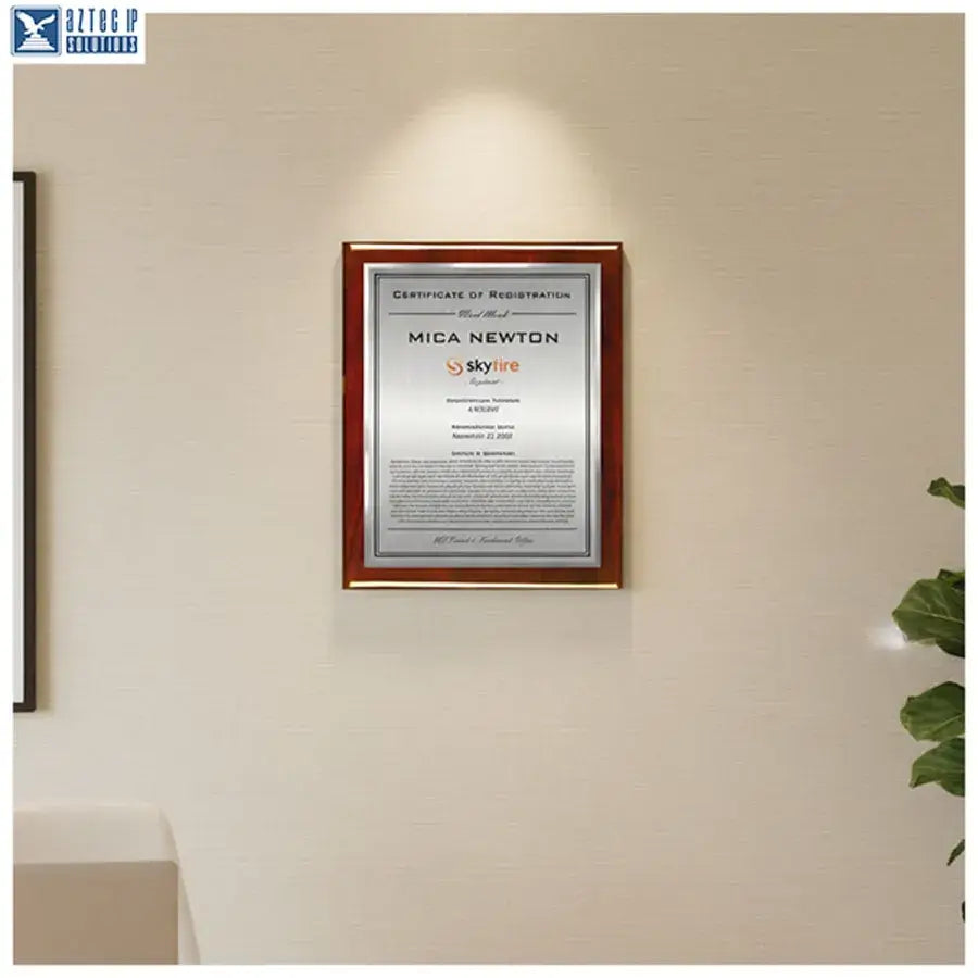 Trademark display plaque