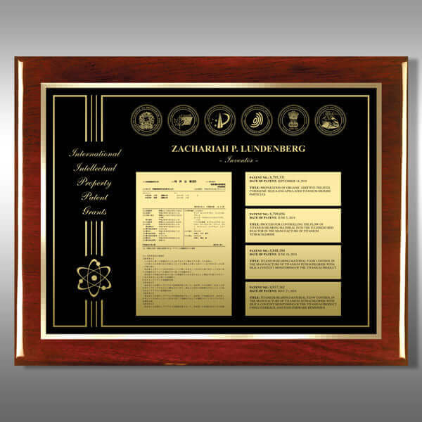 5 patent rosewood plaque