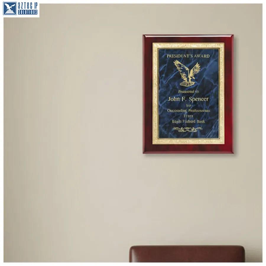 Marbleized finish plaque