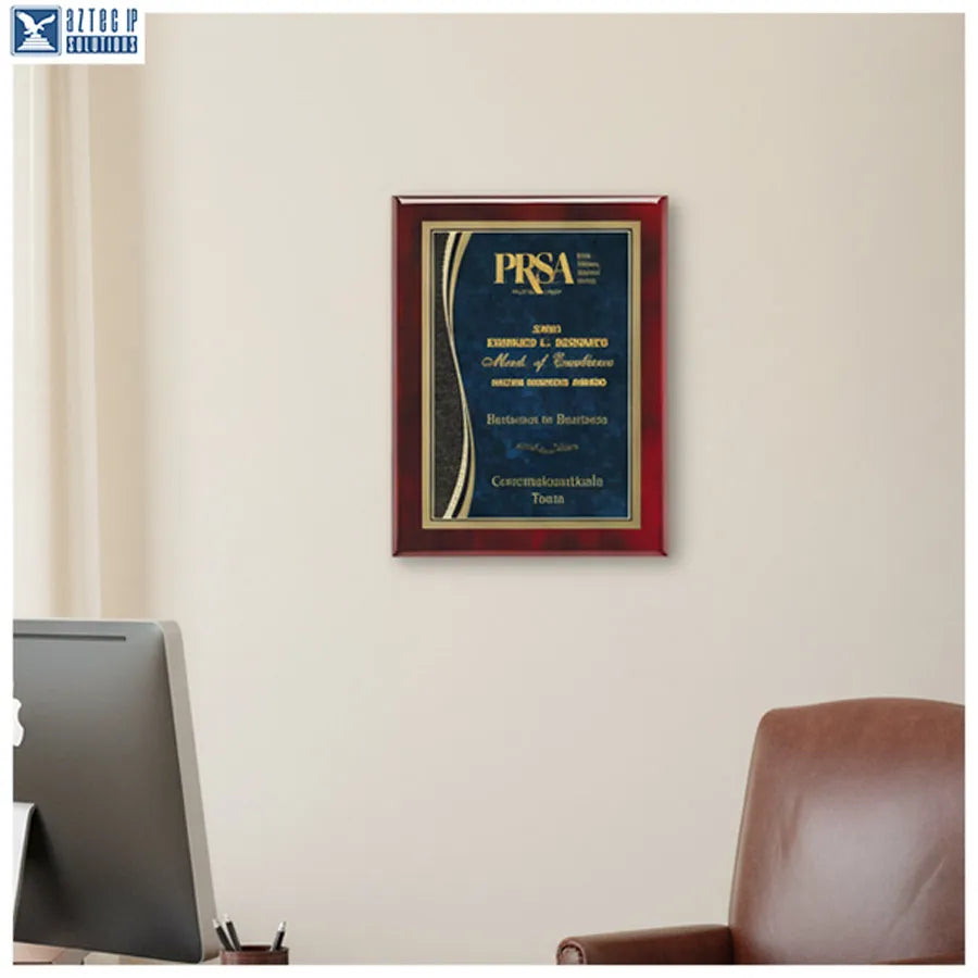 Laser engraved plaque