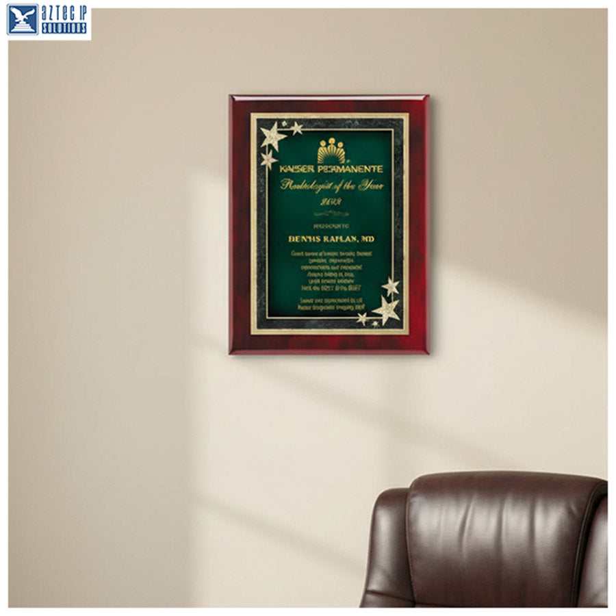 Rosewood award plaque