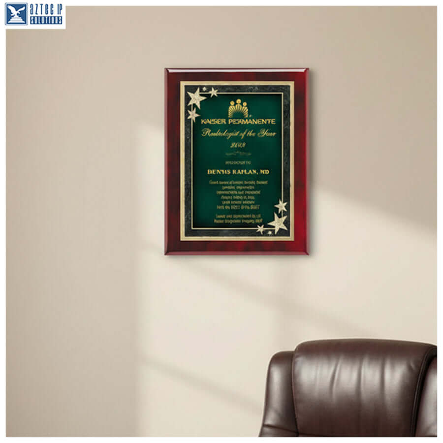 Rosewood award plaque