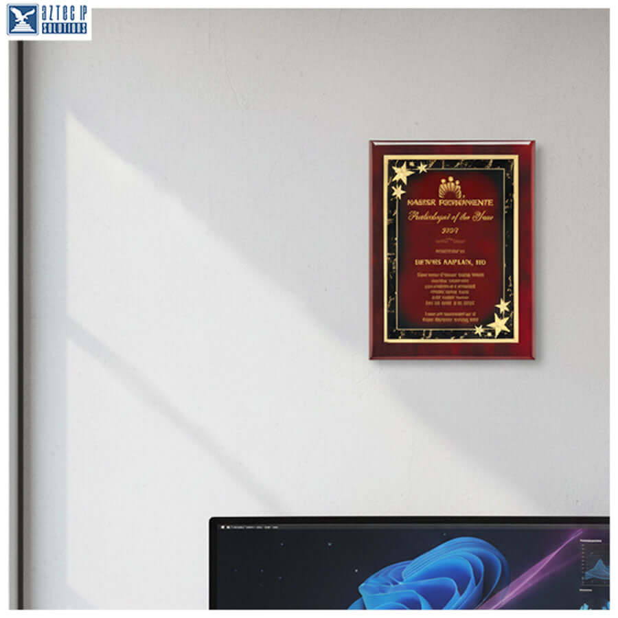 Custom engraved achievement plaque