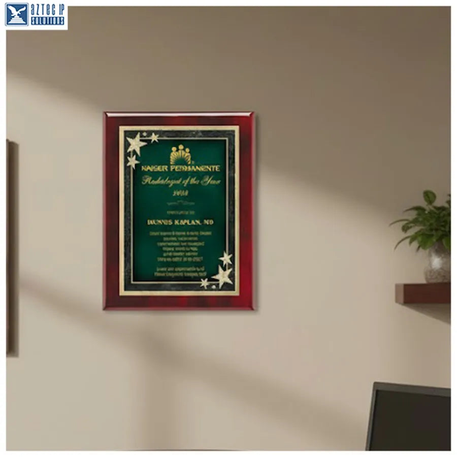 Brass starburst plaque
