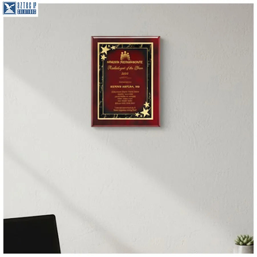 Rosewood award plaque