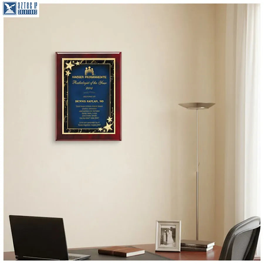 Rosewood Radiance Recognition Plaque – Premium Starburst Series