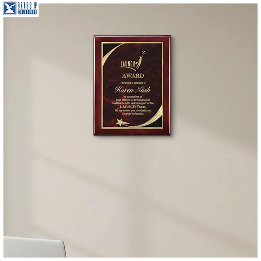 Laser engraved plaque