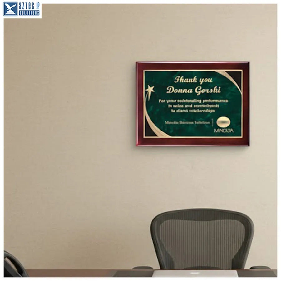 Brass plated plaque