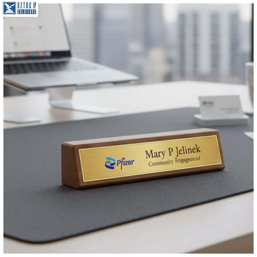 Red Alder desk name plate