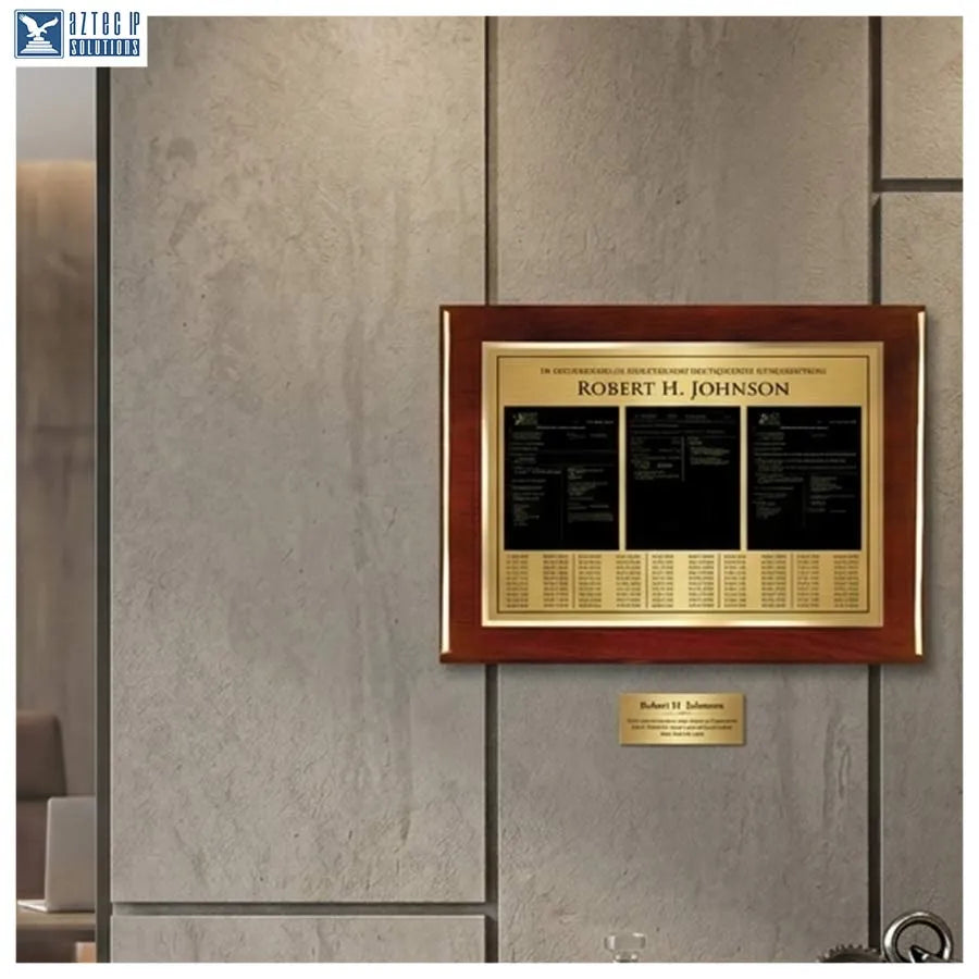 Patent recognition plaque