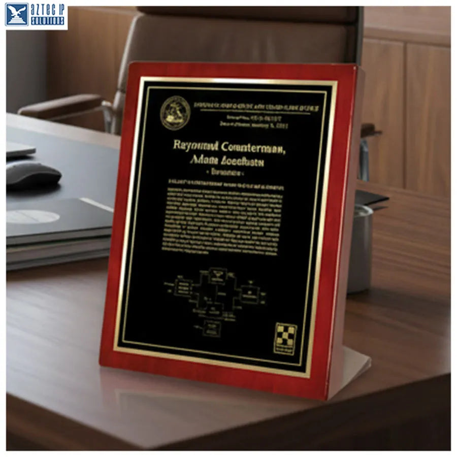 Patent award plaque