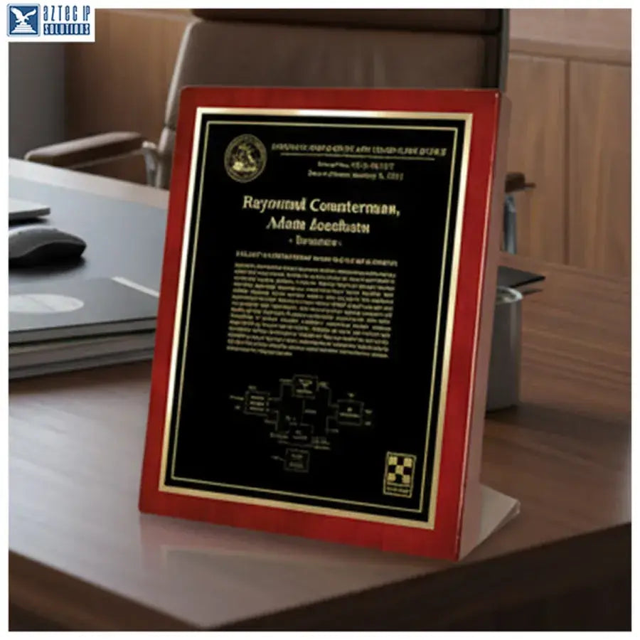 Patent award plaque
