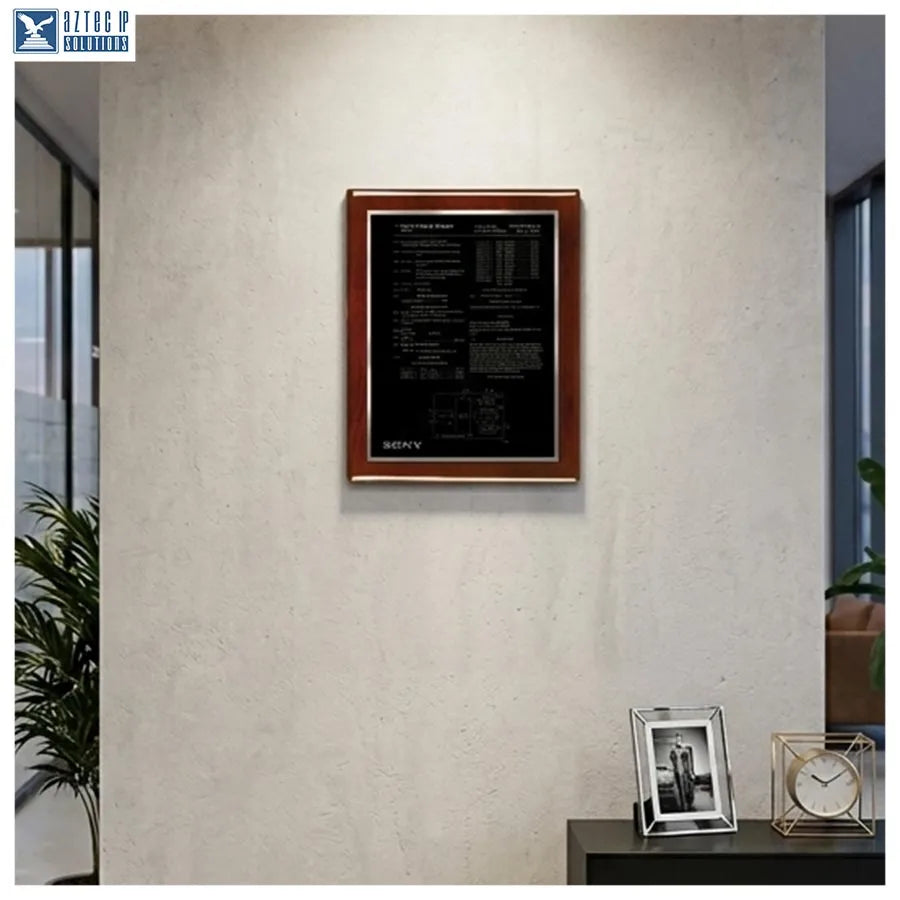 Engraved patent plaque