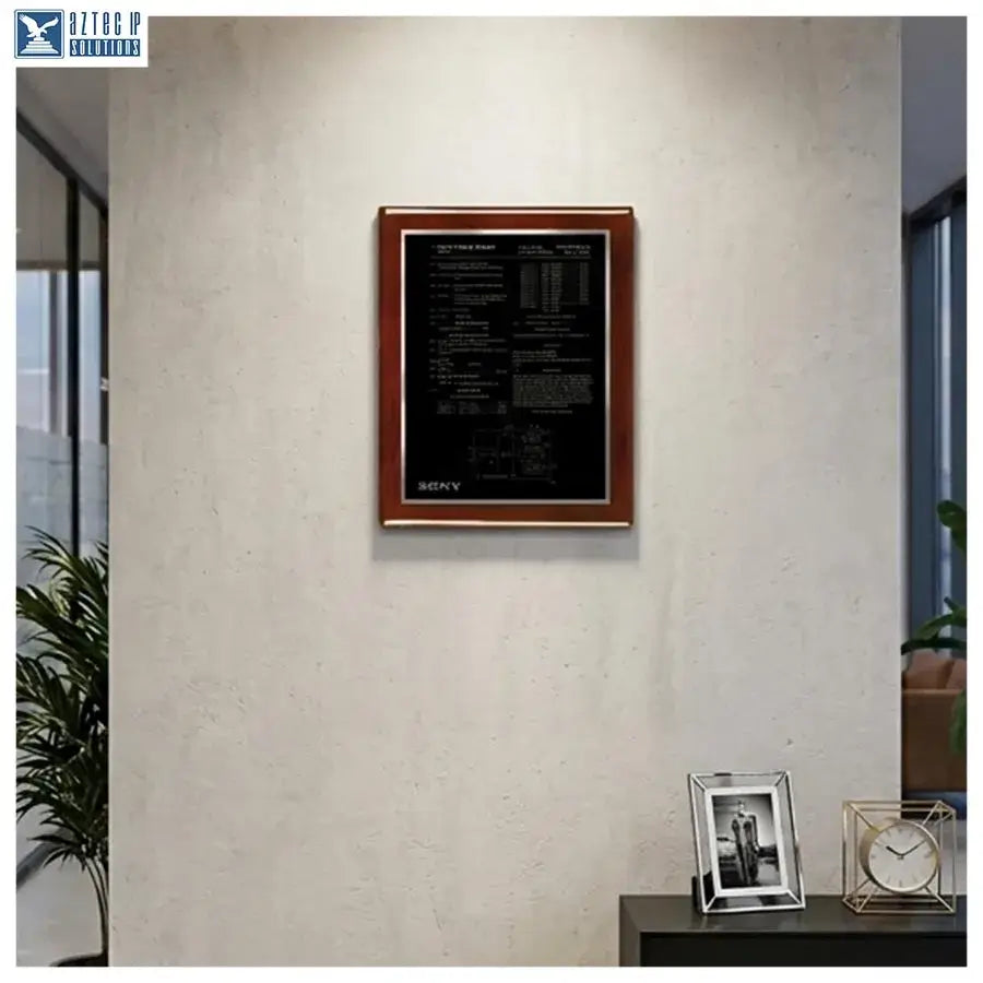 Engraved patent plaque