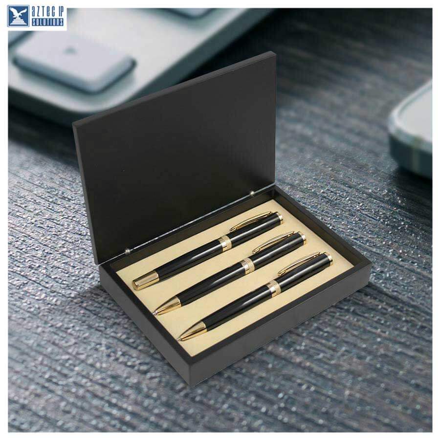 3 piece pen set open 413BK-3 Executive desk accessories